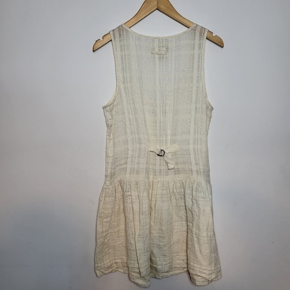 Anthropologie Cream Pleated Sundress - Picture 3 of 9